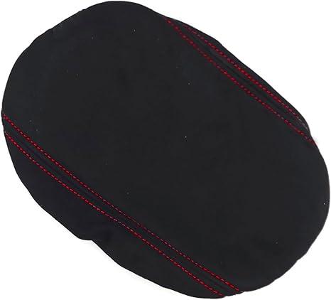 1 Piece Car Armrest Cushion Pad Memory Foam Center Console Armrest Cover Cushion Compatible with Hyundai Elantra Accessories(Red Line Stitches)