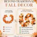 6ft Fall Garland with LED Lights - Maple Leaf Fall Decor for Fireplace