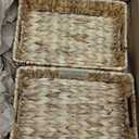 StorageWorks Water Hyacinth Baskets, Small Wicker Baskets for Organizing in Kitchen and Bathroom, 2-Pack (11"D x 7"W x 3"H)