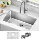 KRAUS Standart Pro 30 -inch Undermount Single Bowl 16 Gauge Stainless Steel Kitchen Sink, KHU100-30