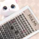 Cat Eye Lash Extension JMS&JMS Lash Clusters 117Pcs C Curl Cat Wispy Natural Lashes Clusters for DIY at Home (Cat-8-18Mix)