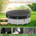 LXKCKJ 18 Ft Round Pool Cover, Solar Pool Covers for Above Ground Pools, Winter Pool Cover Protector with Drawstring Design Increase Stability, PE Tarp Ideal for Waterproof and Dustproof (Black)