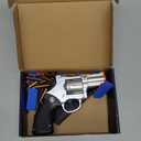Revolver Toy Gun with Holster Silver - Soft Bullet Western Cowboy Prop Revolver Gun Plastic Play Guns Pistol for Kids Boys Age 6+ Foam Blaster CS Toy Rifle Sniper Small Hand Gun Cosplay Shoot Games