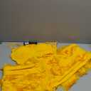 PRIVIMIX Women 2 Piece Outfits Fringe Tassel Long Pants Set Adjustable Suspenders Bodysuit Spaghetti Strap Clubwear Jumpsuits (Small, Yellow)