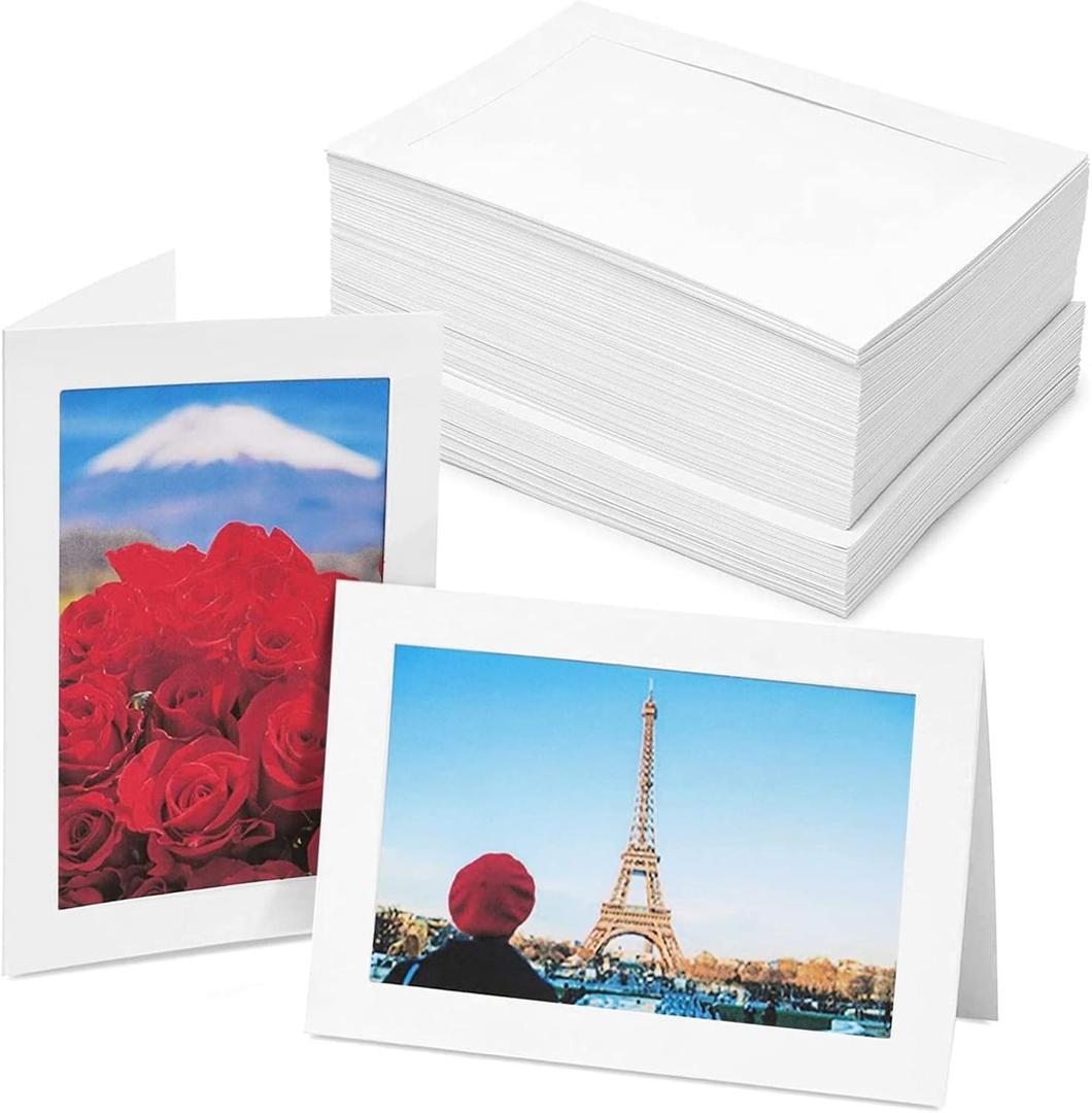 Best Paper Greetings Photo Frame Cards - 4 x 6 In, White, 48 Pack, Modern - Paper Picture Frames - Photo Holders for Pictures