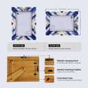 Handicrafts Home 4x6 Bone & Wood Picture Frame, Blue White Chevron Decorative Photo Frame for Tabletop or Wall Display, Coastal Modern Living Room Bedroom Vintage Inspired Home Decor