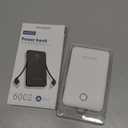 Miisso 6000mah Ultra Slim Built in Cables Power Bank, Card Size Built in USB C Cords Battery Pack Portable Charger for Phones, 3 Output External Battery Pack Compatible with iPhone, Snow White