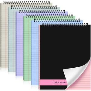 Resurhang 6 Pcs Legal Pad Top Spiral Bound Notebook 70 Sheets Double Sided College Ruled Paper Notepad Memo Steno Pad with Stiff Cover for Business College(8.5 x 11 Inches,No Holes,Morandi Color)