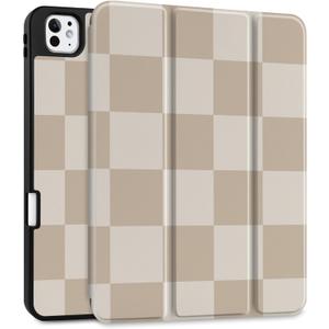 DONGKE Case for iPad Pro 11 inch (M5 2025 / M4 2024, 6th & 5th Generation)  [Built-in Pencil Holder] Ultra Slim PU Leather Trifold Stand Cover with Soft TPU Back, Auto Wake/Sleep, Chessboard