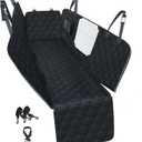 PETICON Dog Car Seat Cover with Mesh Window, 100% Waterproof Pet Seat Cover for Back Seat, Scratchproof Dog Hammock for Cars, Trucks, SUVs, Jeeps, Black