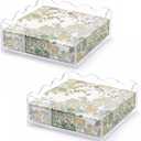 Kathfly 2 Pack Scalloped Clear Acrylic Napkin Holder, 7 x 7 x 2.56 Inch Scalloped Tray, Disposable Paper Napkin Holder for Weddings, Bathroom, Kitchen, Dining, Bars, Hotels and Home Decoration