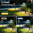 APONUO Solar Pathway Lights Outdoor, 3 Color Temperatures Selectable CCT, Focused Ground Spot Lens, Brighter Up to 12 Hrs IP65 Waterproof Path Lights for Walkway Driveway Yard Garden, Black, 12 Pack
