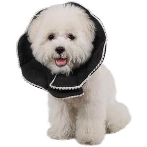 WZ PET Adjustable Dog Cat Cone,Soft Recovery Cat Cone Collar,Dog Protective Collar for Cats Surgery,Black,Small