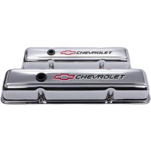 Proform 141-899 SBC Chrome Valve Cover with Baffle, red