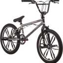 Mongoose Legion Kids BMX Bike for Beginner Riders Boys and Girls 16-20-inch Wheels | Freestyle, Sidewalk, Hi-Ten Steel Frame, Micro Drive BMX Gearing (Silver/Mag)