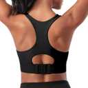 Sports Bras for Women High Support Racerback High Impact Sports Bra Push Up Women's Padded Workout Running Gym Yoga Tops (Large, Black)