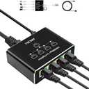 Gigabit Ethernet Splitter 1 to 4 - Network Splitter with USB Power Cable, 1000Mbps High Speed RJ45 Internet Splitt-er Adapter for Cat 5/5e/6/7/8 Cable [4 Devices Networked Simultaneously]