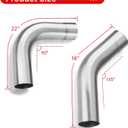 3 Inch Mild Steel DIY Custom Exhaust Tubing Mandrel Bend Pipe Straight & U-Bend Kit, Universal Fit - 8 PCS