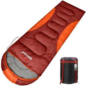 0 Degree Winter Sleeping Bags for Adults Camping (450GSM) - Temp Range (5F–32F) Portable Waterproof Compression Sack- Camping Sleeping Bags for Big and Tall in Env Hoodie: Backpacking Hiking 4 Season