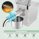 Kitchen Oil Press Machine Electric Automatic Oil Press Machine for Avocado Coconut Flax Peanut Castor Perilla Seed Canola Sesame Commercial Grade1500W