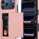 Qinmay Compatible with iPhone 17 Pro Max Case Wallet,Built-in Card Holder, Heavy Duty Protective Dual Layer Shockproof Hidden Card Slot Slim Wallet Phone Cover for iPhone 17 Pro MaxRose Gold
