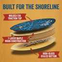 SALT LIFE Wooden Skimboard for Beach Skimming, High-Gloss Coated Wood Skim Board with EVA Traction Pad, Beginner-Friendly for Kids, Teens & Adults, 41in