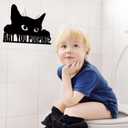 2 x are You Pooping Black Cat Bathroom Decor Wall Art,12x6 Inch Funny Restroom Metal Sign Animal Bathroom Wall Art for Toilet, Cat Lover Gifts for Women Home Decor