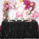 Black Sequin Tablecloths for Parties,50 X 80 inch Rectangle Glitter Shinning Table Cover Fitted 6FT Table for Birthday Wedding Valentine' s Day Bridal Holiday Event Decorations