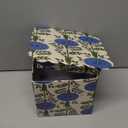 Blue Paper Mache Tissue Box Cover Floral Print Tissue Box Decorative Square Napkin Holder for Grand Millennial Home Bedroom Countertop Night Stands Office Country Decor