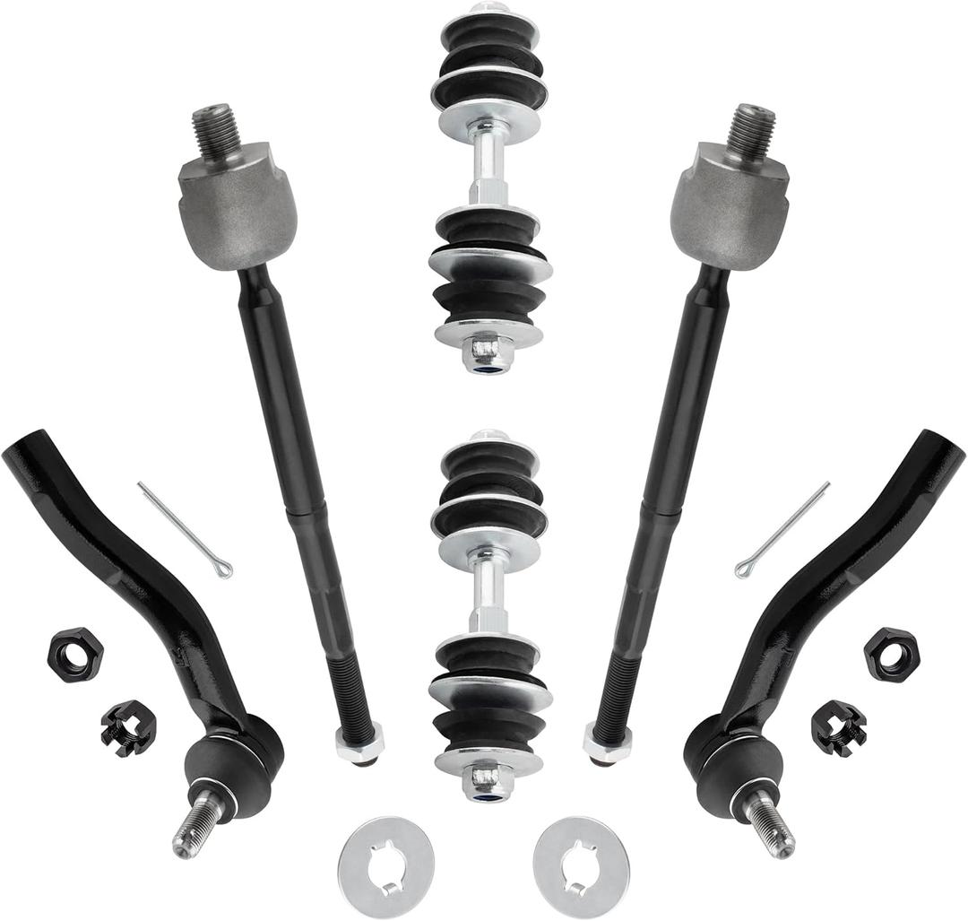 6pcs Front Suspension Kit Inner Outer Tie Rod End Sway Bar End Link Replacement For 2000-2005 For Toyota Echo K90390 ES3555 ES3556 EV410