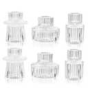 WELLIFE 3 Pcs Amber Glass Candle Holder, Taper Candle Holder, Amber Glass Candlestick Holder for Party, Wedding Decorations, Table Centerpieces and Thanks Giving