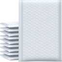 UCGOU Bubble Mailers 5x8.6 Inch Usable Size 5x7 Inch White 50 Pack Padded Envelopes Small Business Mailing Packages Self Seal Adhesive Waterproof Boutique Shipping Bags for Jewelry Makeup Supplies