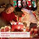 techcity 5 Pairs Boys Girls Christmas Socks Warm Fleece Stockings for Kids Funny Cute Christmas Gift for 1-12 Years Old (White Red Green Xmas)