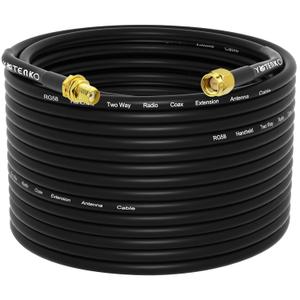 SMA Antenna Extension Cable - 20 Meters(65.6FT), RG58 Coaxial Cable SMA Male to SMA Female RF Low-Loss Coax for 3G 4G LTE Router ADS-B SDR USB Dongle Receiver Antenna Extension Wire