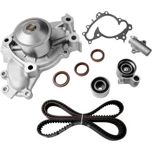 Engine Timing Belt Kit with Water Pump | Compatible with 2001-2010 Toyota Highlander Camry Sienna Solara & Lexus ES300 RX330 RX400h 3.0L 1MZFE/3.3L 3MZFE V6 DOHC 24V | Replaces# TKT-026