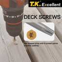 T.K.Excellent Deck Screws 3 Inch Wood Screws #10 x 3, 315 Pcs, Rust Resistant Structural Screws Tan Exterior Fence Screws Torx Drive Screw, Two T25 Bits, Brilliant Yellow Ruspert Coating Rust Proof