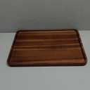 16" x12" Large Solid Acacia Wood Serving Tray Rectangular Wooden Serving Platter Natural Wooden Board for Bar Coffee Party