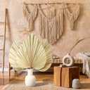 4 Pcs Natural Boho Large Dried Palm Leaves Fans with Stem,Tropical Palm Leaves Boho Wedding Decor for Vase Baby Shower Anniversary Home