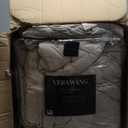 Vera Wang - King Comforter Set, Premium Cotton Bedding Set with Matching Shams, Chic Room Essentials, Oeko-Tex Certified (Chenille Waffle Stripe Beige, King)
