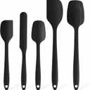 Premium 5-Piece Silicone Spatula Set, 446F Heat Resistant for Nonstick Cookware & Baking, Food Grade, Hand Wash RecommendedBlack)
