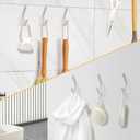 SIAMESE Aluminum Towel Hooks, 4 Pcs Matte White Coat Hooks, Wall Hooks for Clothes, Jackets, Shower, Robe, Hat, Towel, in Bathroom, Kitchen, Living Room, Bedroom(Matte White)