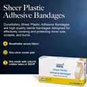 3 x Dynarex Sheer Plastic Adhesive Bandages Water-Resistant and Sterile Non-Stick Pad First Aid Covers Minor Cuts Scratches - 3/4" x 3", 1 Box of 16, 0.75" x 3"