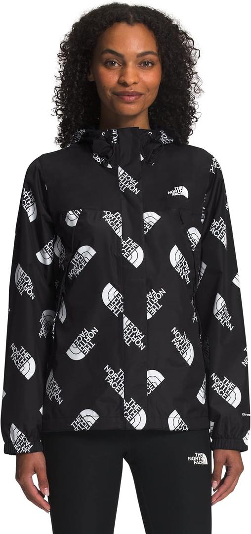 THE NORTH FACE Printed Antora Womens Rain Jacket TNF Black/TNF Black Tossed Logo Print, Medium