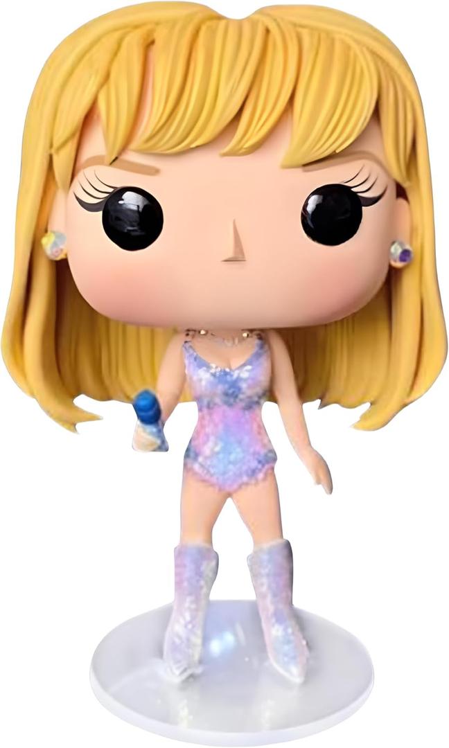 Cute Singer Doll Epoxy Resin Fashion Dolls Singing Modeling, Charms Cartoon Style,The Best Gift for Music Fans and Friends (Pink)