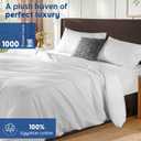 SONORO KATE 100% Egyptian Cotton Duvet Cover King Size, 1000 Thread Count Sateen Duvet Cover, Soft, Breathable Cotton Comforter Cover with Hidden Zipper Closure - 3 PC (White,King)