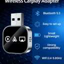 Mini Wireless Carplay Adapter for iPhone 3 in 1 Car Play Dongle Wired to Wireless Screen Mirror Accessories Converts Fast Auto Connect No Audio Delay Bluetooth 5.3 & 5ghz Wi-Fi - Plug & Play (2PCS)