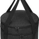 Casserole Carrier,Insulated Pie Carrier with Lid and Handle,Pie Carrier for Transport Pie Holders for Multiple Pies,Pie Carrying Case Casserole Carriers for Hot or Cold Food Picnic Pizza.12.5 Inch (Black)