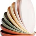 Nook Theory 8-Pack Reusable Wheat Straw Plates Set - Non Toxic and Non Plastic Dinner Plates for Kids and Adults, Lightweight Unbreakable Plate, Microwave Safe and Dishwasher Safe (Boho 9")