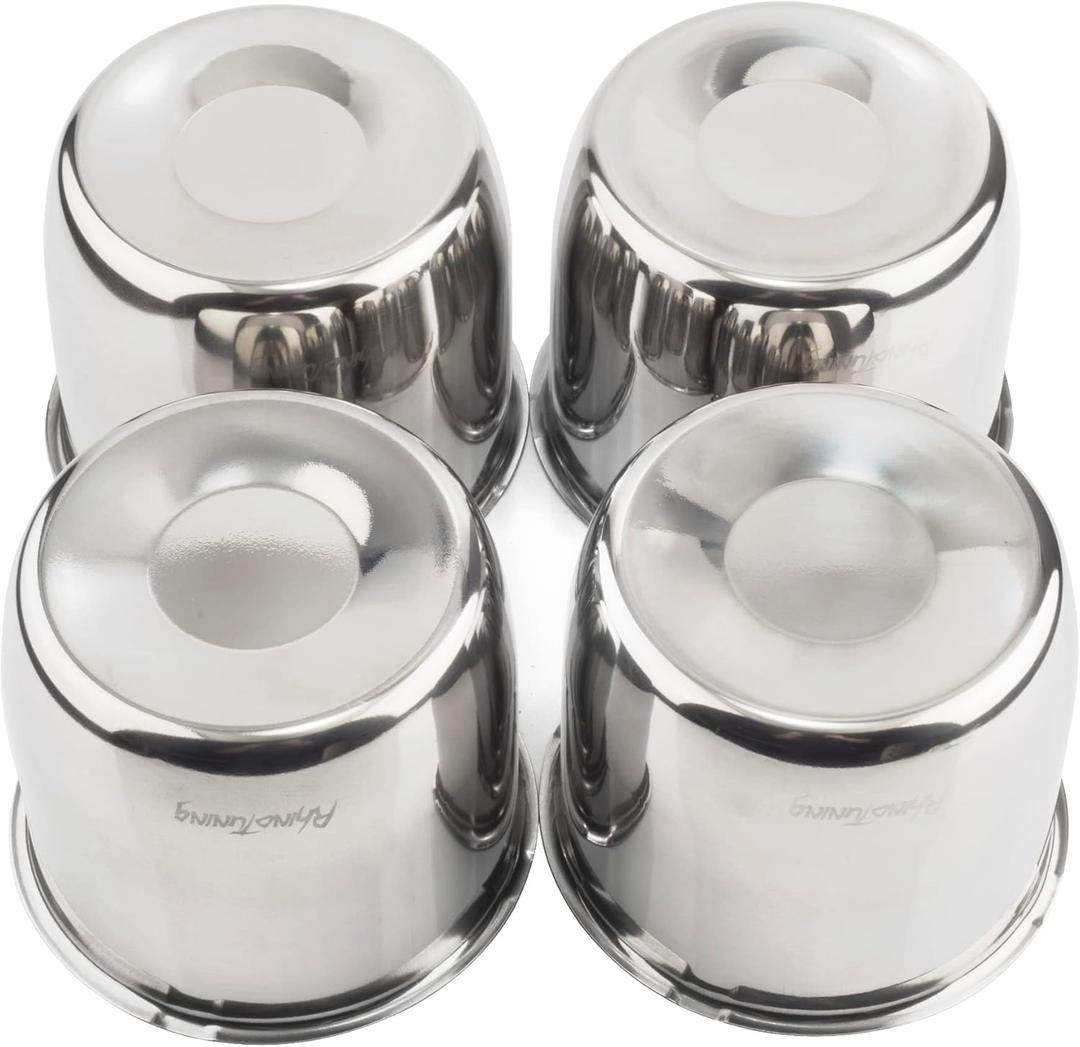 RTRHINOTUNING 4.25in Wheel Center Caps Stainless Steel Push Through Trailer Hub Covers for Truck RVs Wheel Rims (4.25" Center Hole, 3.66" Height, Chrome) RTRHINOTUNING 4.25in Wheel Center Caps Stainless Steel Push Through Trailer Hub Covers for Truck RVs Wheel Rims (4.25" Center Hole, 3.66" Height, Chrome)