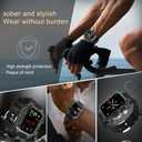 Luxury Translucent Smartwatch Case for Apple Watch Series 10 46mm, Fully Wrapped Lightweight Rugged case with Band, Silicon Strap, Stainless Steel Buttons, Protective Cover for Men/Women (Black)